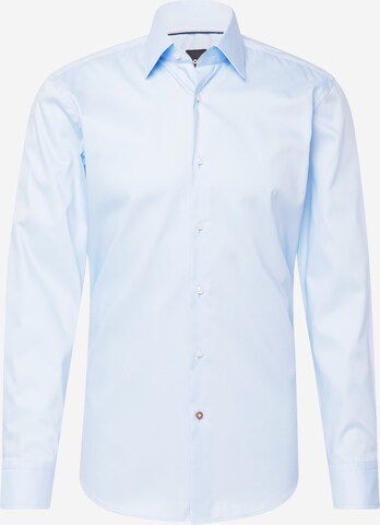 BOSS Slim fit Overhemd 'H-HANK' in Blauw: voorkant