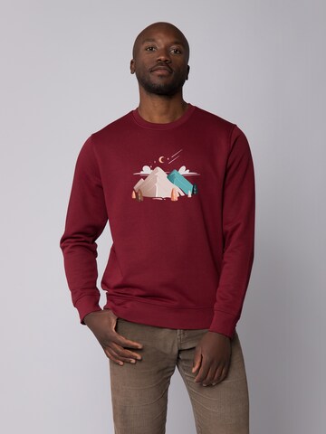 Watapparel Sweatshirt 'Night & Clouds' in Red: front