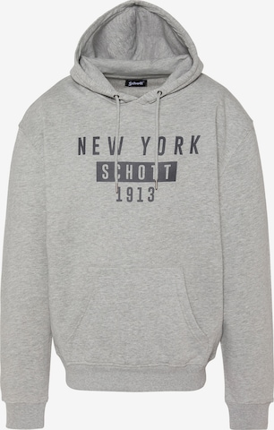 Schott NYC Sweatshirt in Grau: Vorderseite