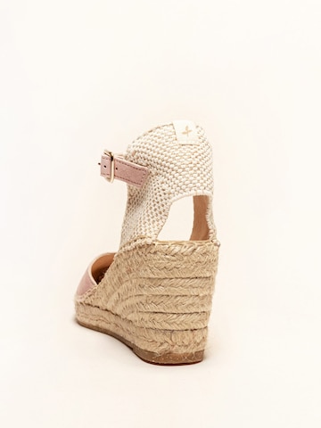 Alhamas Strap sandal 'Alpargata Cuña 7 cm' in Pink
