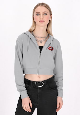 myMo ROCKS Sweat jacket 'Comfy' in Grey: front