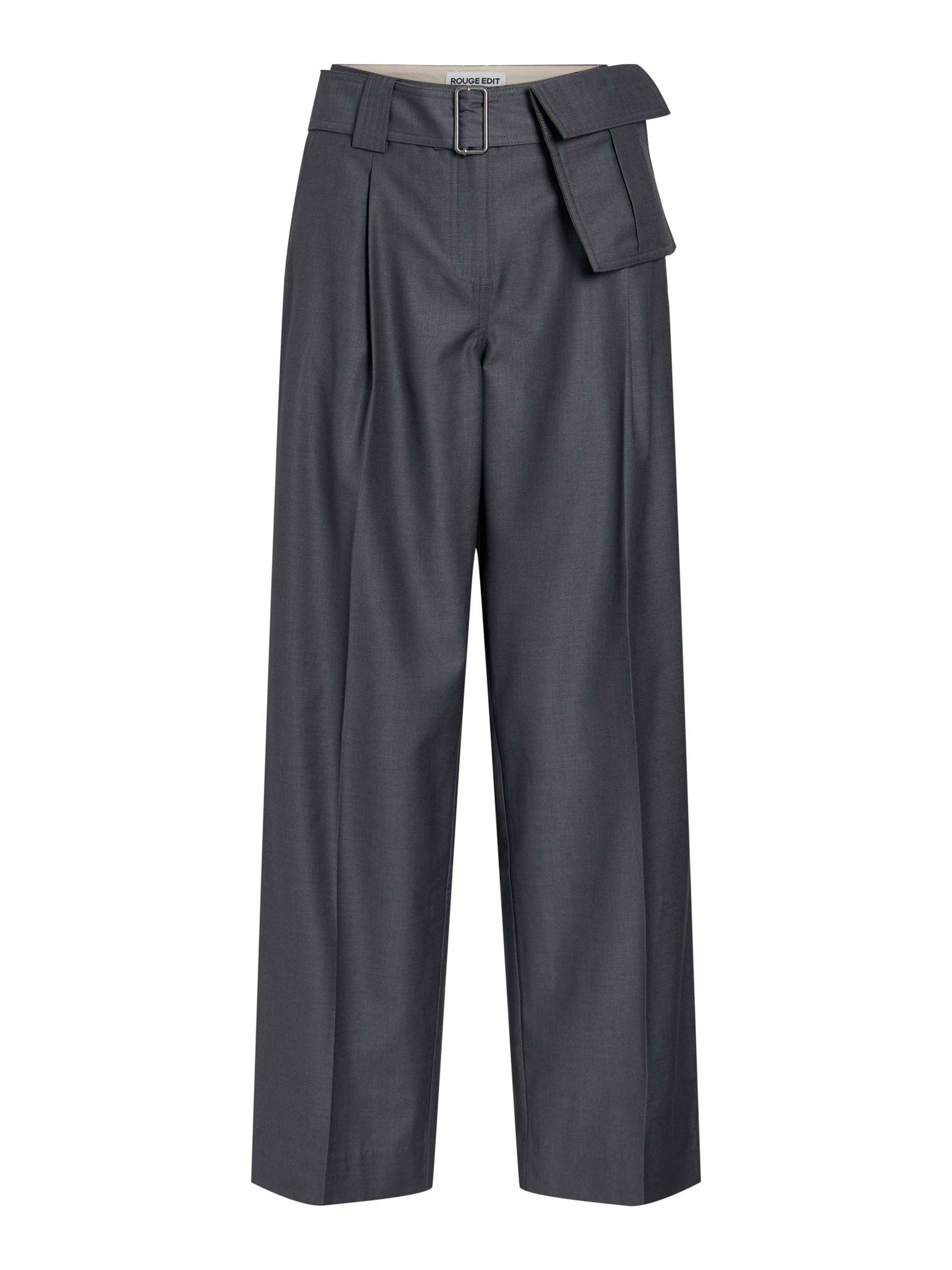 Wide Leg Pantalon ROUGE EDIT en gris : devant