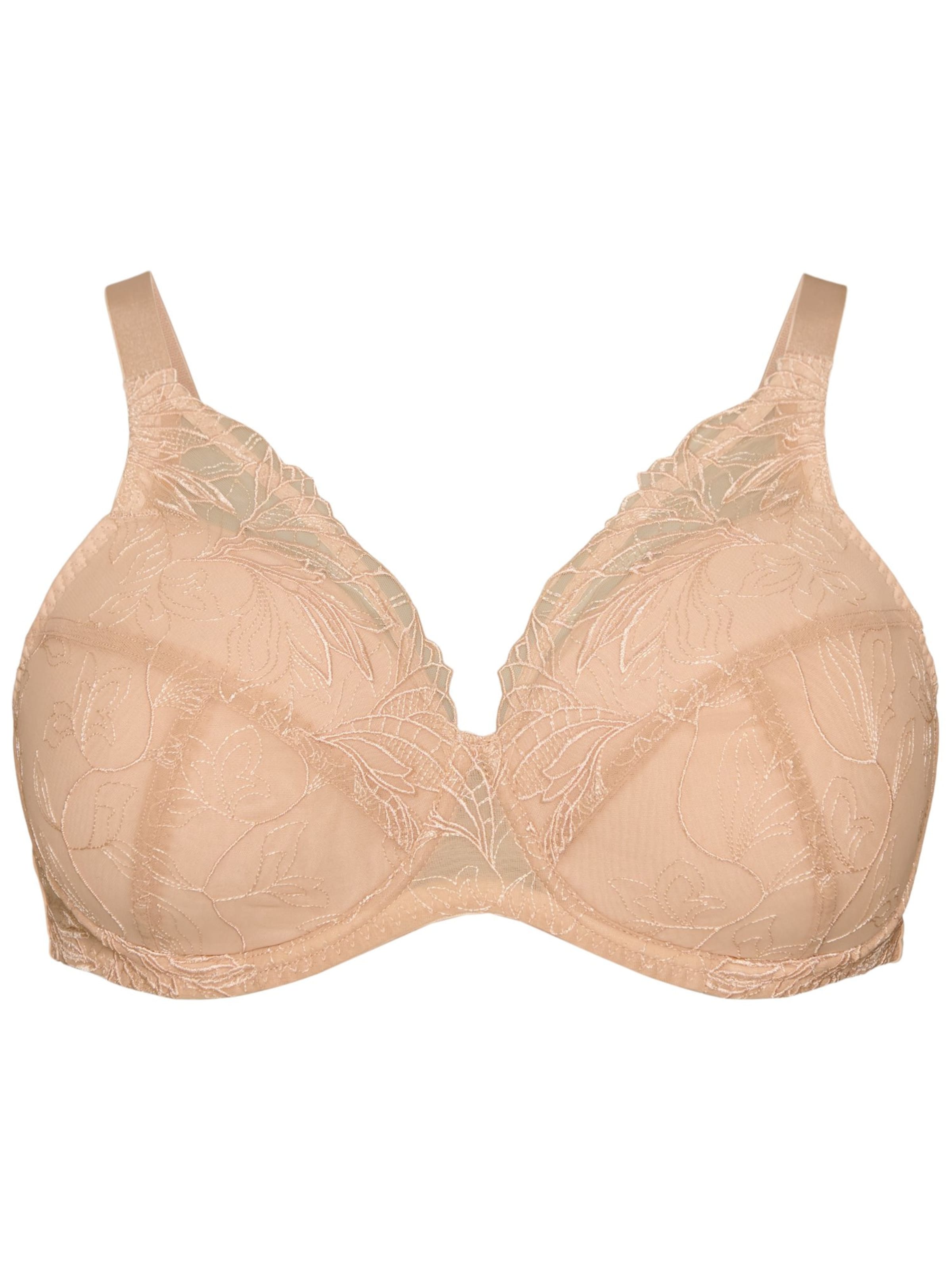Devoted by Zizzi Classic Bra in Beige: front