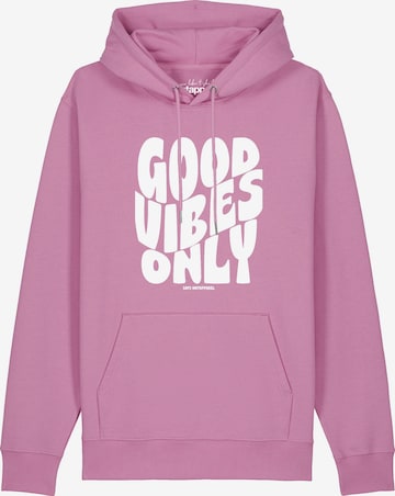 Sweat-shirt ' Good vibes only ' Watapparel en rose : devant
