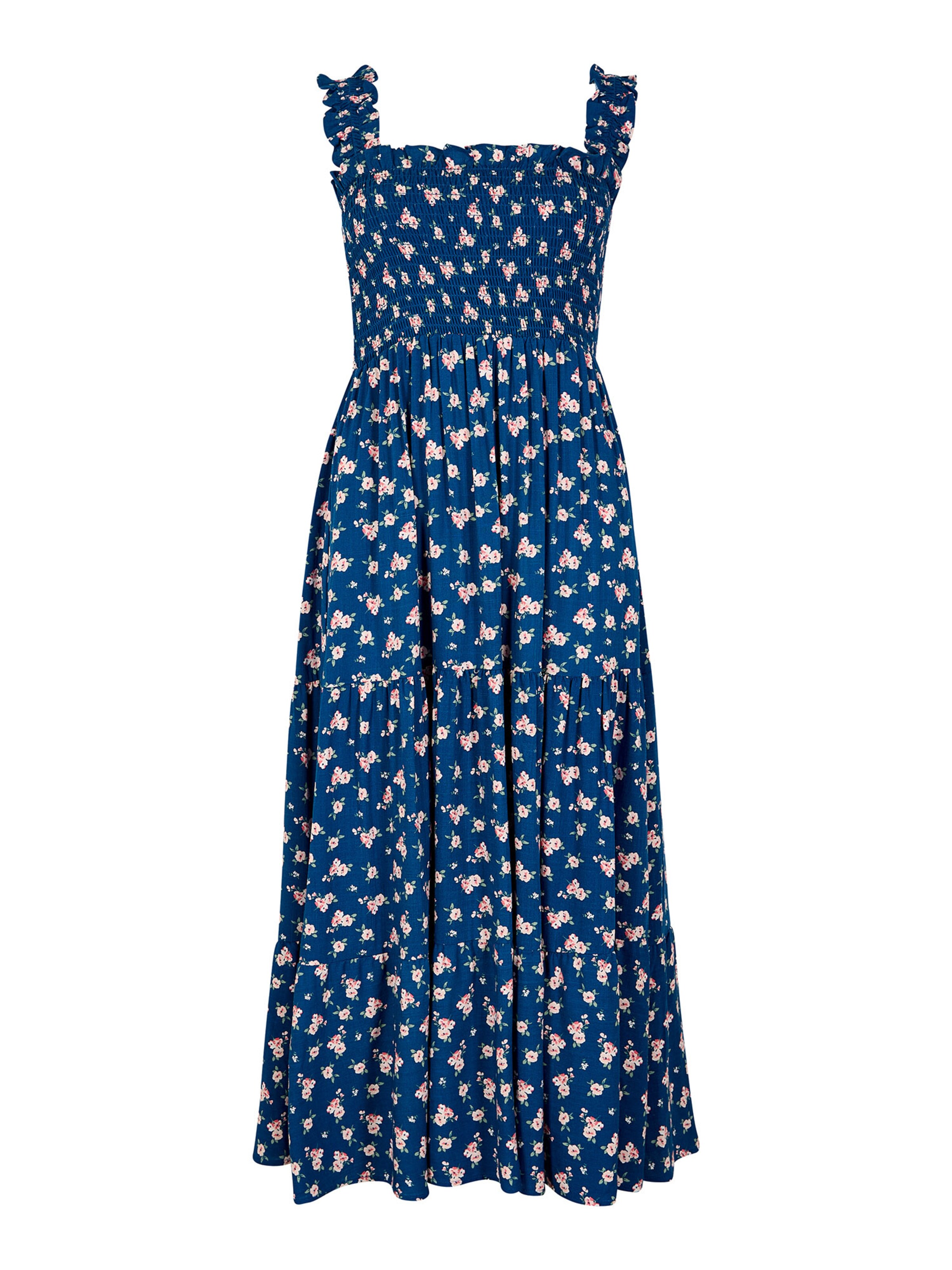 Apricot Kleid in Blau: Vorderseite