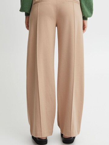 Wide leg Pantaloni con piega frontale 'IHKATE' di ICHI in beige