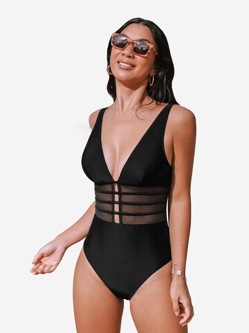 Cupshe Bralette Swimsuit in Black