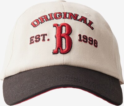 Cappello da baseball Bershka di colore écru / rosso ciliegia / nero, Visualizzazione prodotti