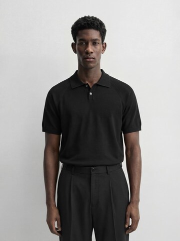 Burocs Shirt 'Fine Knit Polo' in Black
