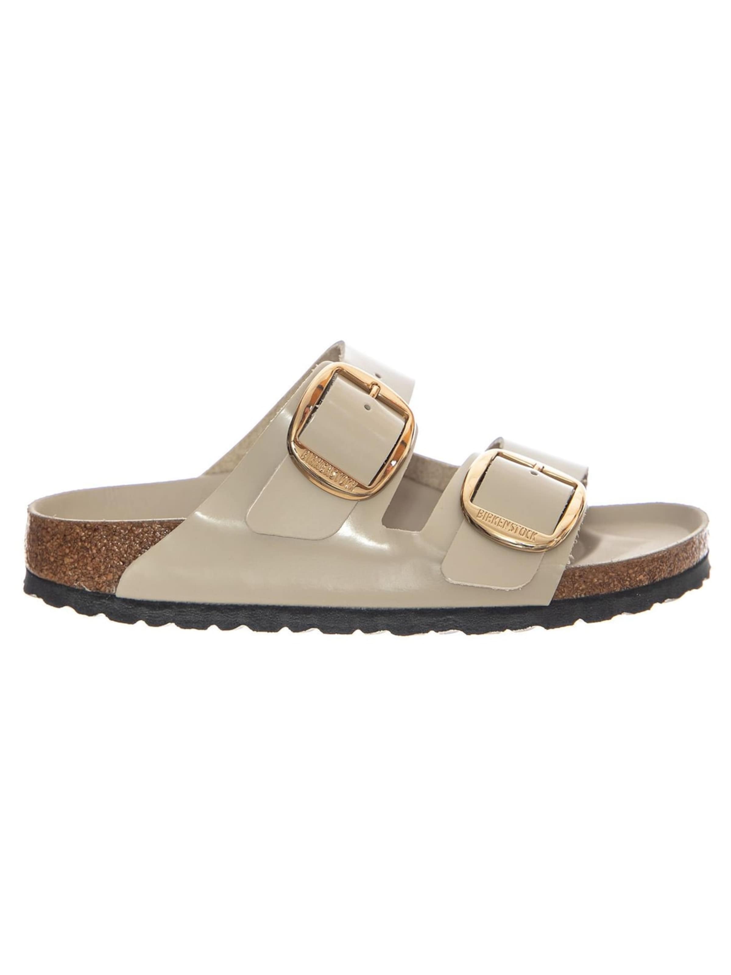 BIRKENSTOCK Mules 'Arizona Big Buckle HEX Natural Lea Narrow Fit Shine Oyster' in 36 in White, Item view