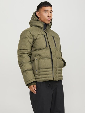 JACK & JONES Winter Jacket 'Yog' in Green: front