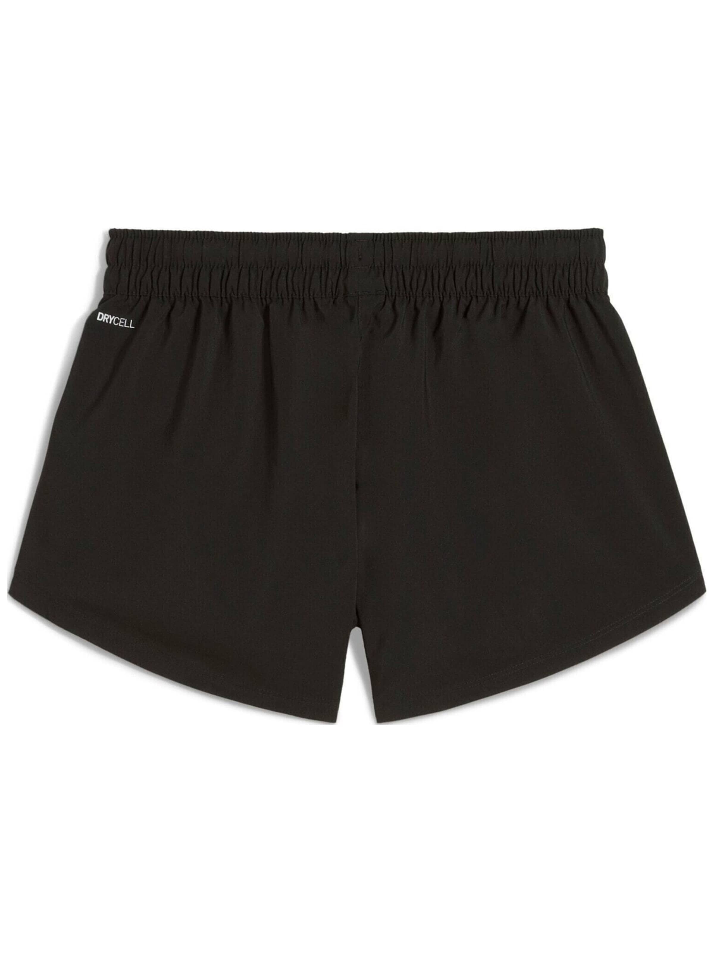 PUMA Regular Sportbroek 'Puma W Tad Essential 3 Woven Short' in Zwart