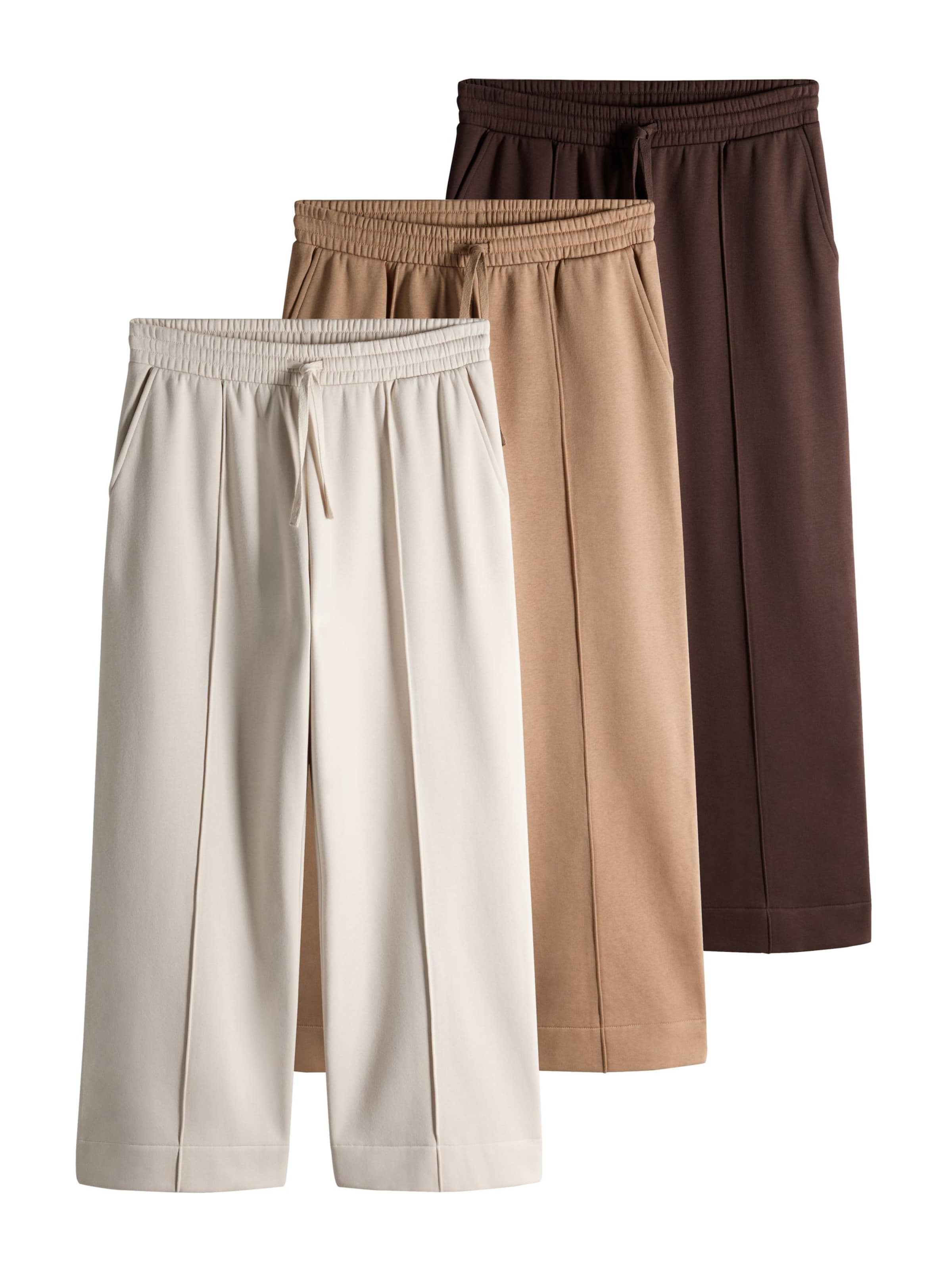The Set - Pierna ancha Pantalón en beige: frente