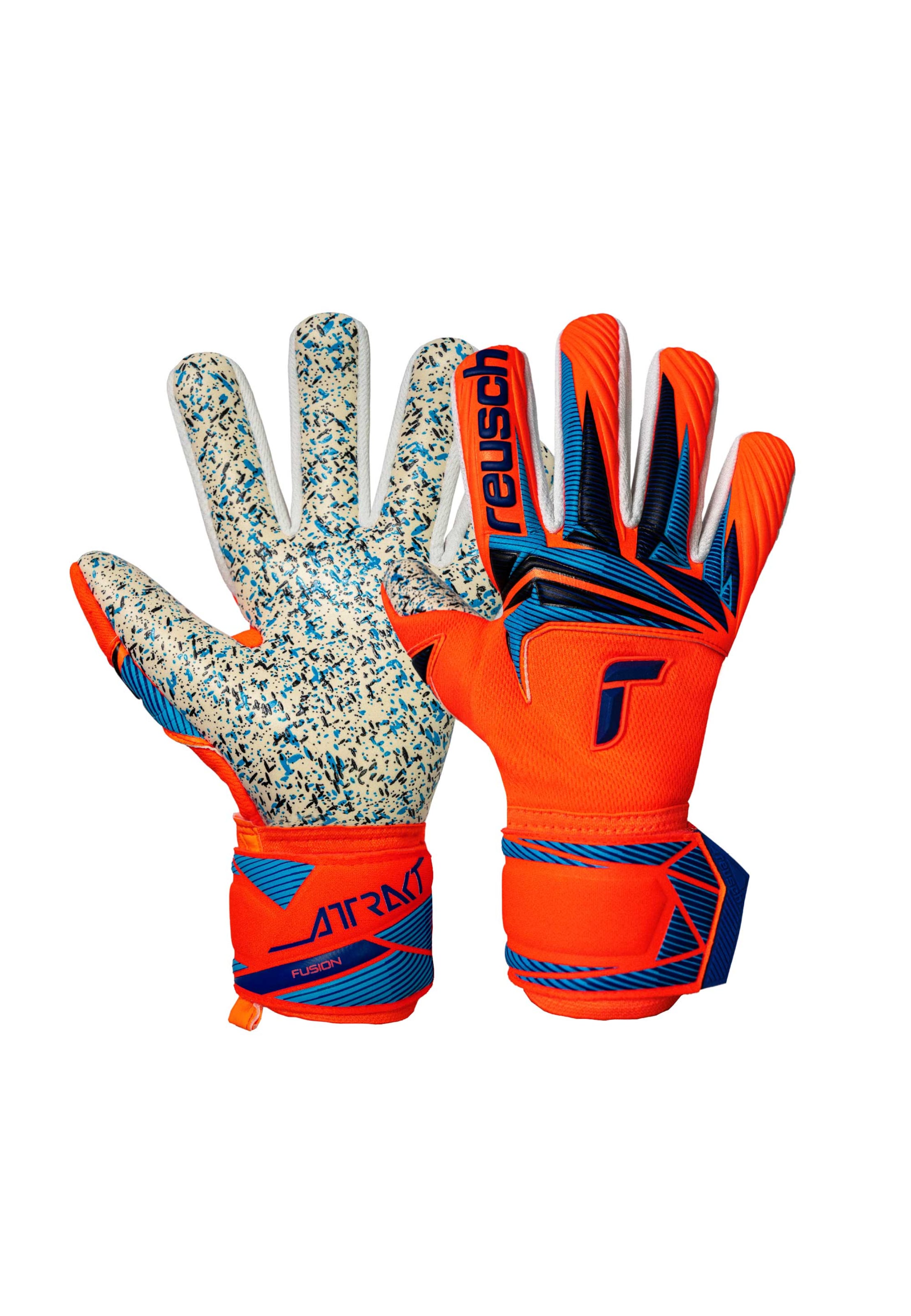 REUSCH Sporthandschoenen 'Attrakt Fusion NC' in Blauw: voorkant