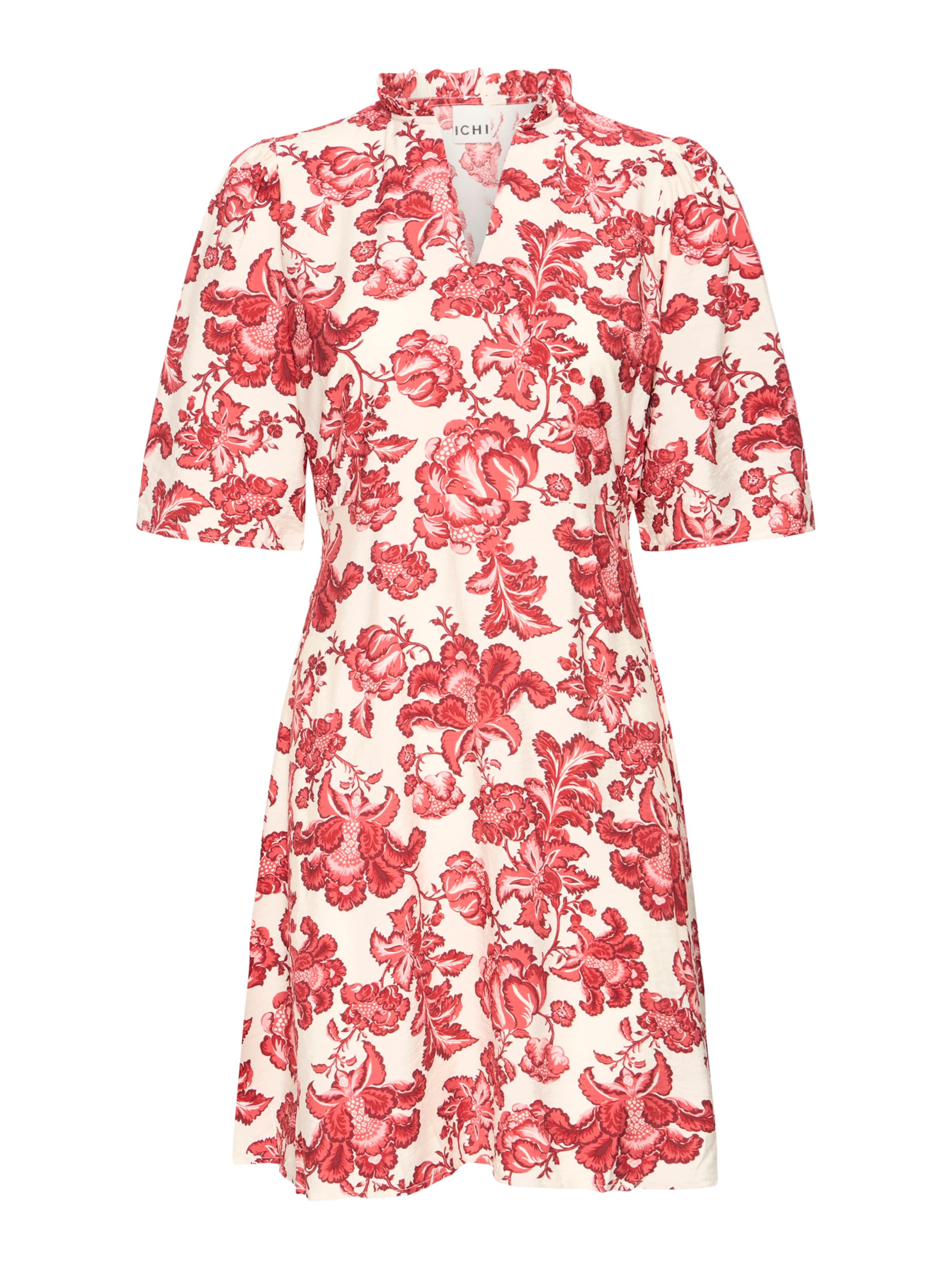 ICHI Φόρεμα 'IHGILVIS' σε μπεζ / κόκκινο / κόκκινο παστέλ, Άποψη προϊόντος