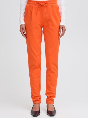ICHI Tapered Bandplooibroek 'IHKate' in Rood: voorkant