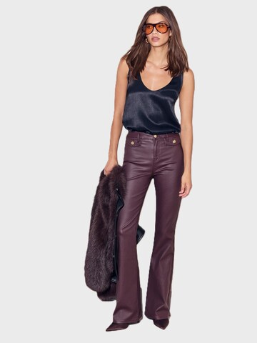 Lipsy Flared Jeans in Red