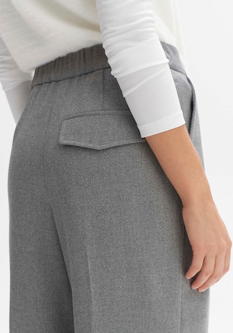 OPUS - Perna larga Calças com vincos 'Mozy' em cinzento