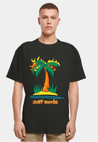 Just Rhyse Shirt 'BurningParadise' in Zwart: voorkant