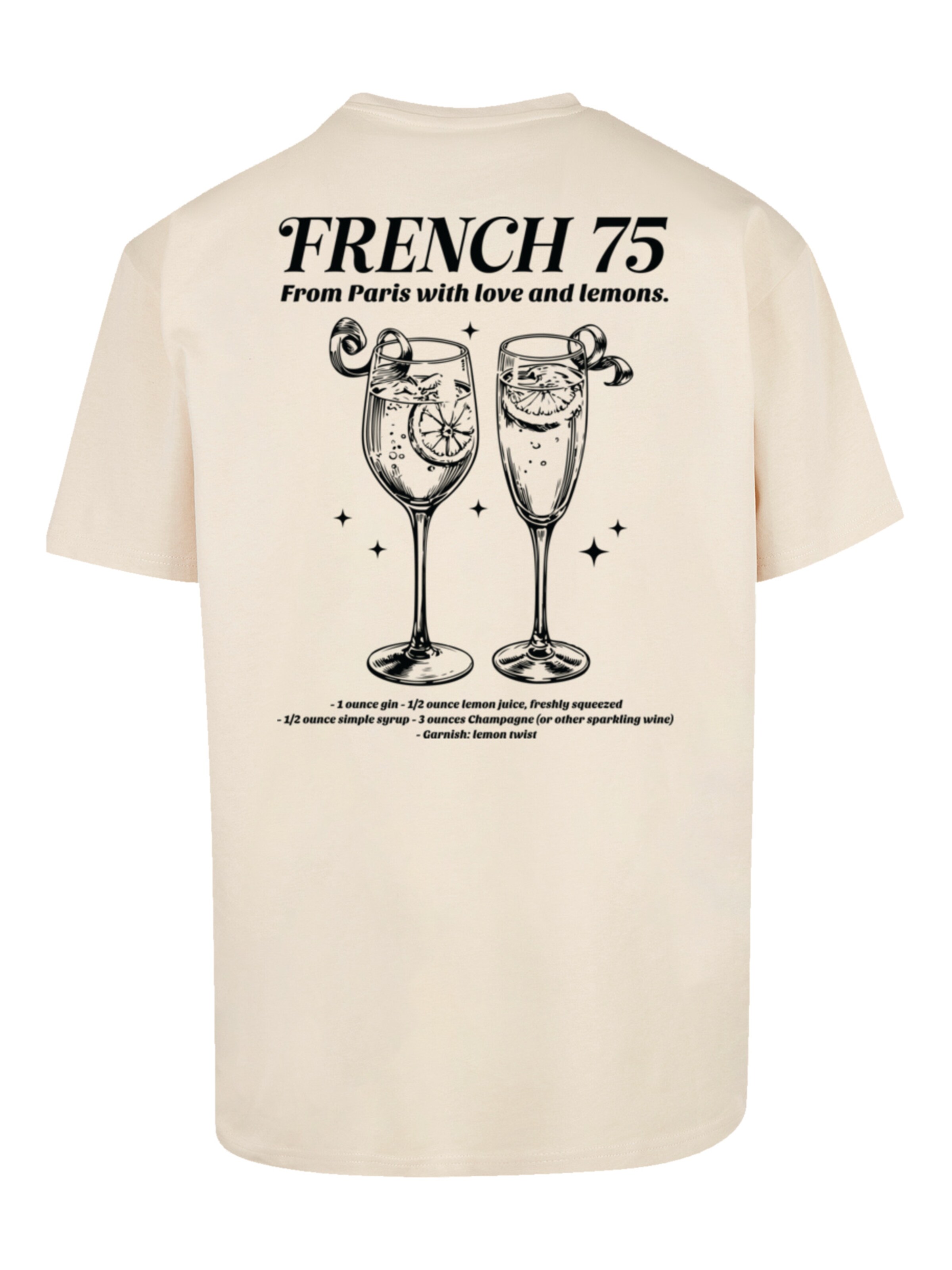 F4NT4STIC Shirt 'French 75 From Paris With Love' in Beige