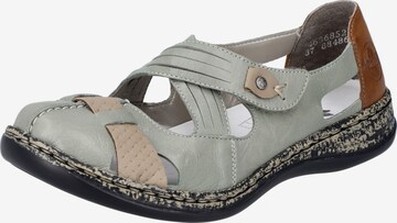 Rieker Ballet Flats with Strap in Green: front