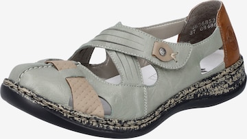 Rieker Ballet Flats with Strap in Green: front