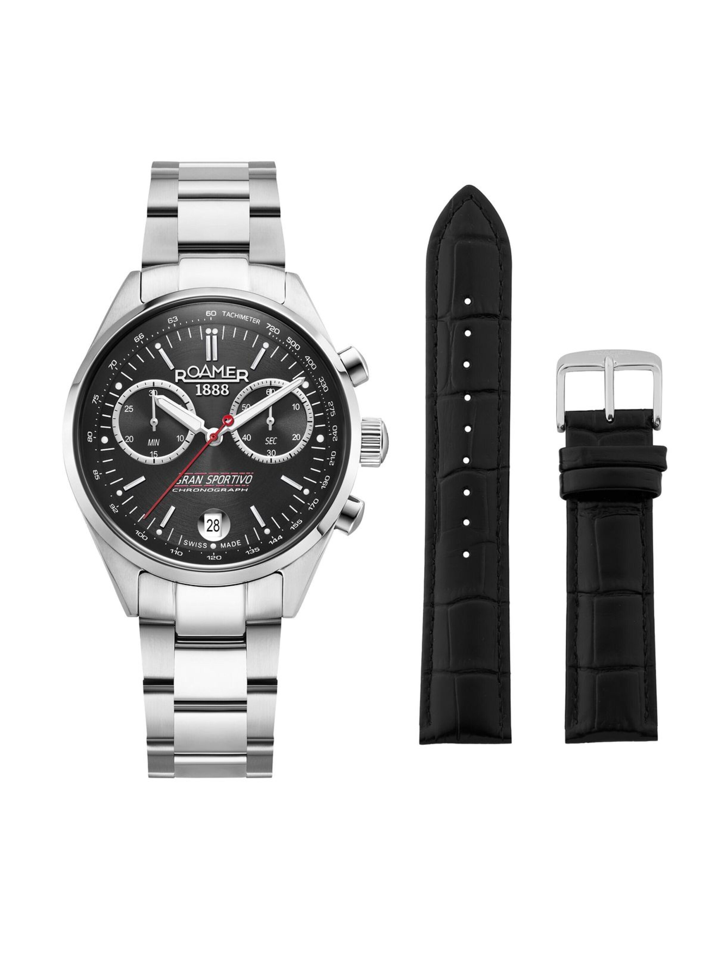 Montre à affichage analogique Roamer en noir
