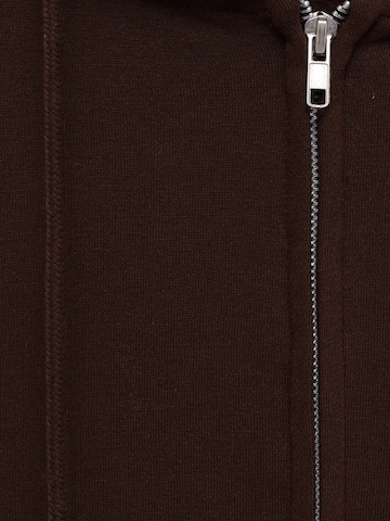 Pull&Bear Zip-Up Hoodie in Brown