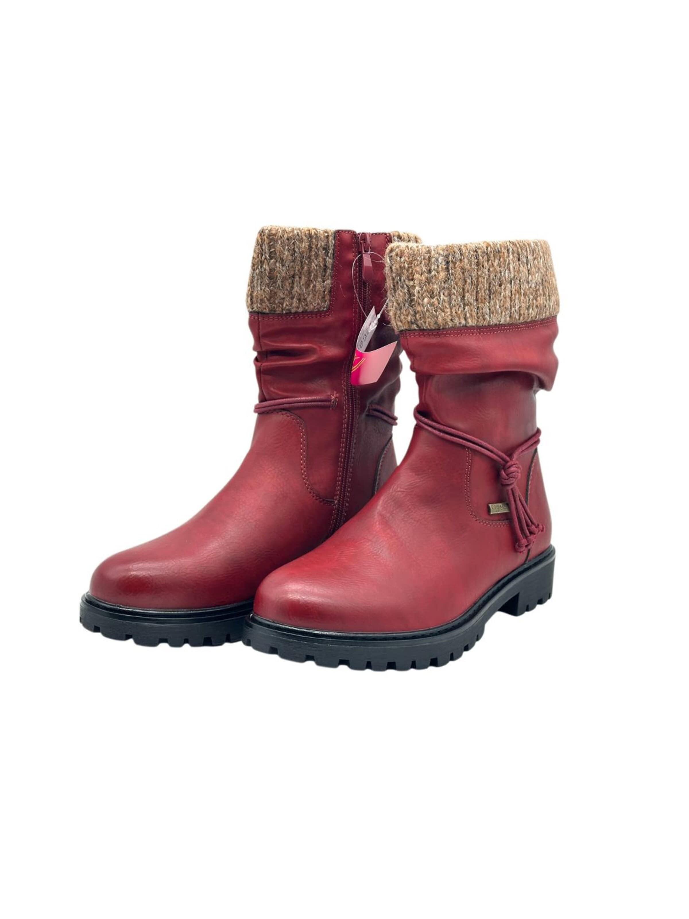 Nowaland Booties 'Damen gefütterte Winterstiefeletten' in Red