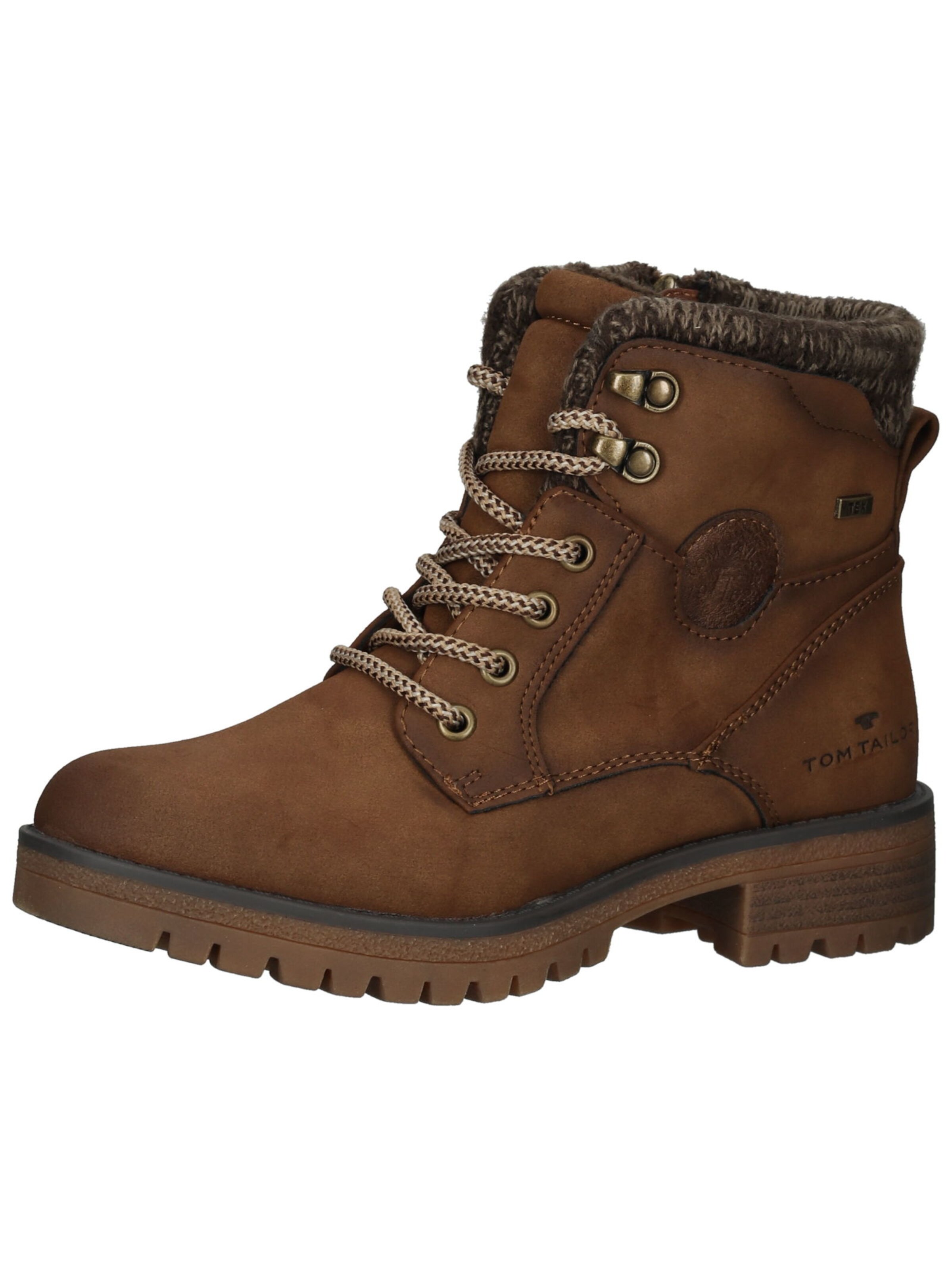 TOM TAILOR Schnürstiefelette in Braun: Vorderseite