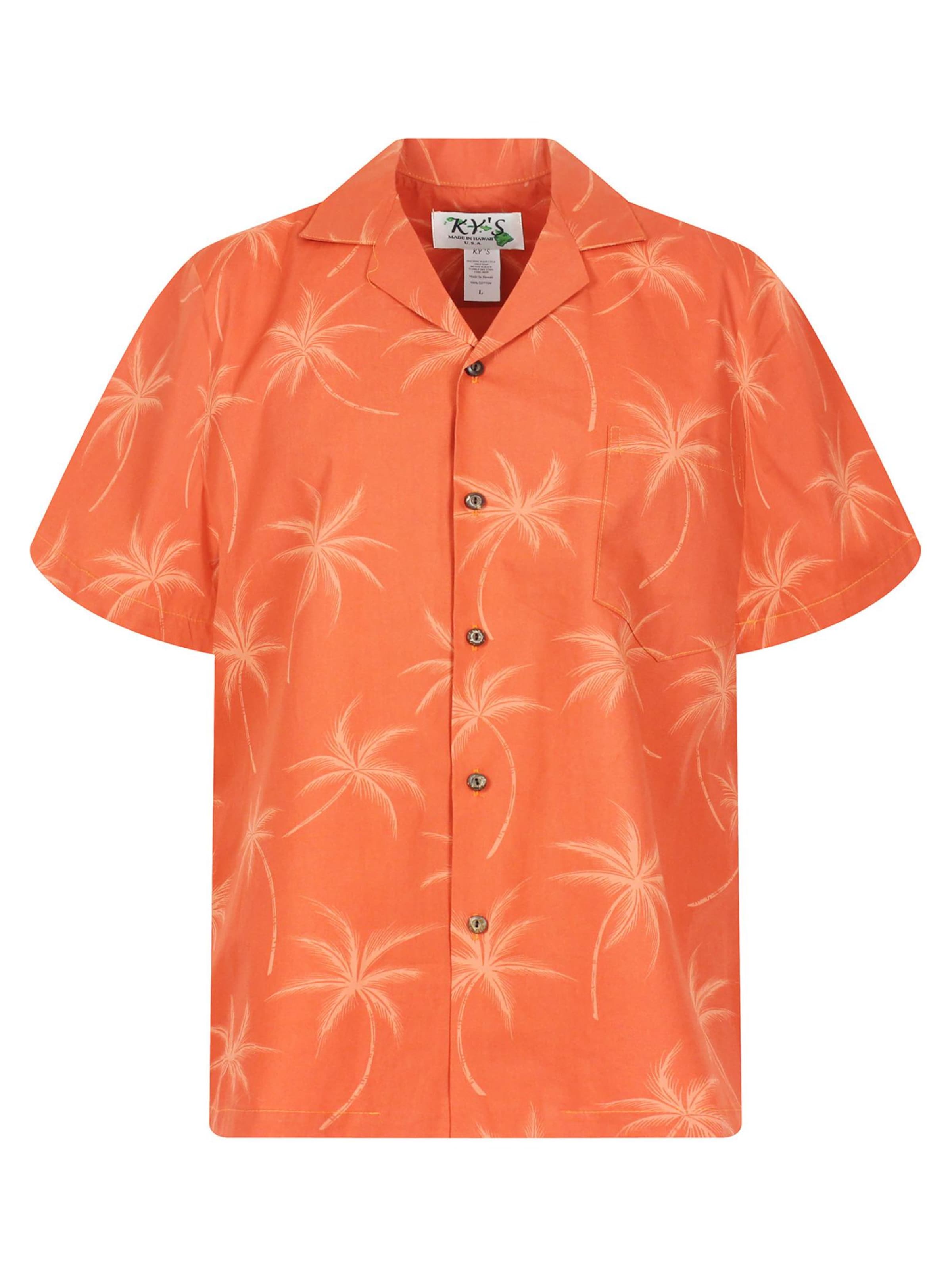 KY's Regular fit Button Up Shirt 'Palmshadow' in Orange: front