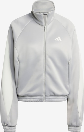 Džemperis treniruotėms 'Stadium' iš ADIDAS SPORTSWEAR, spalva – šviesiai pilka / balta, Prekių apžvalga