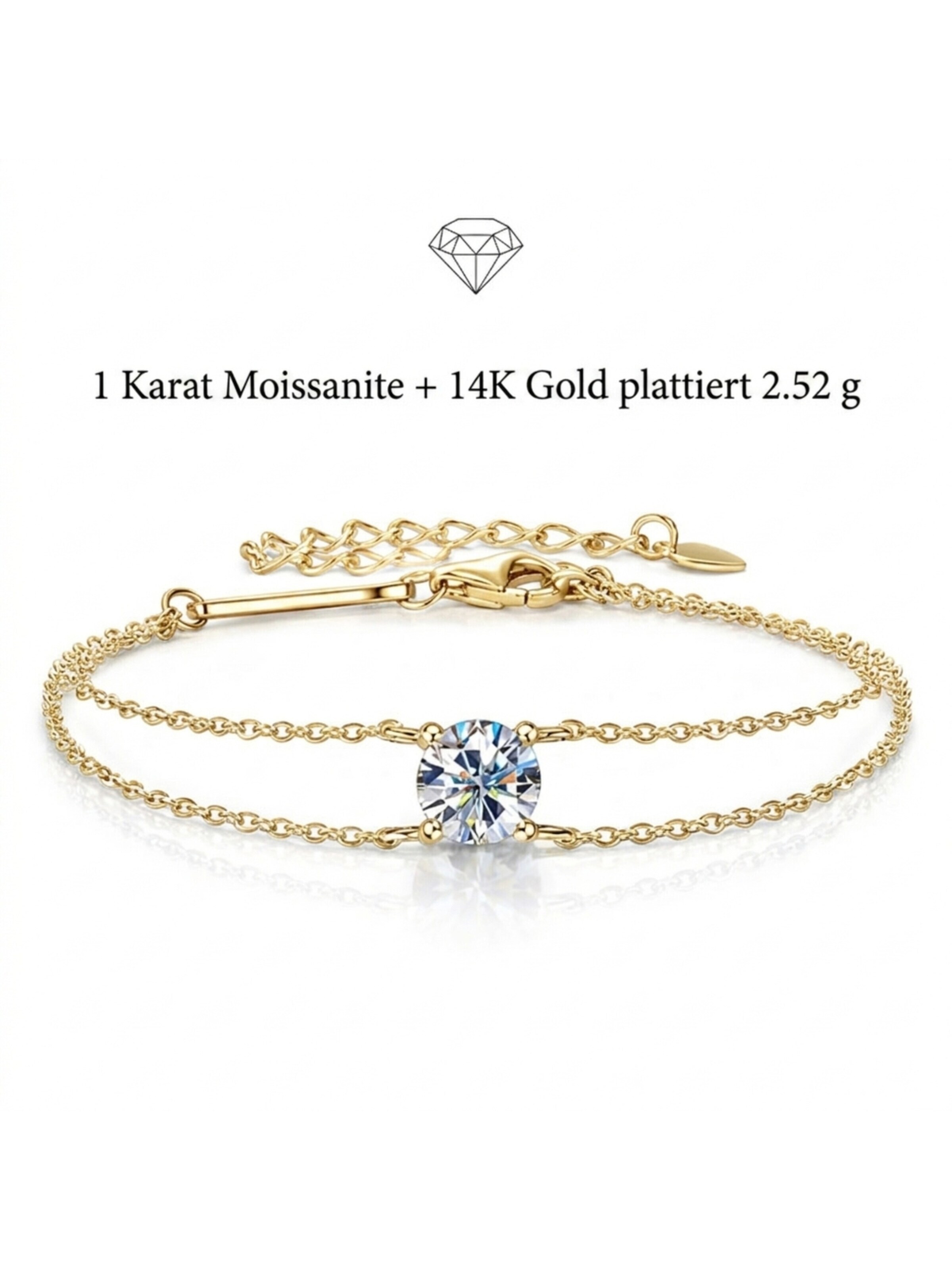 UNIQAL Armband 'LINA' in Goud: voorkant