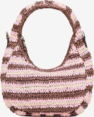 Bershka Olkalaukku koossa One Size värissä säämiskänkeltainen / ruskea / roosa, Tuotenäkymä