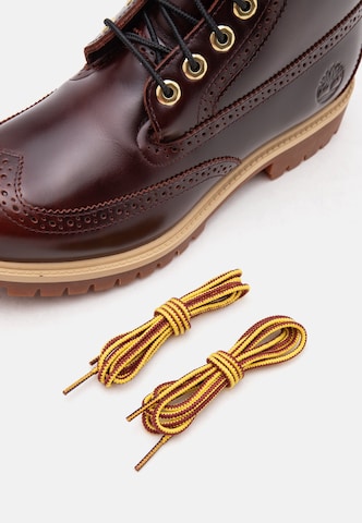 TIMBERLAND Боти с връзки в червено