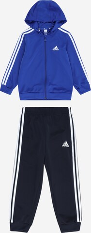 ADIDAS SPORTSWEAR Strój treningowy 'Essentials Shiny' w kolorze niebieski: przód