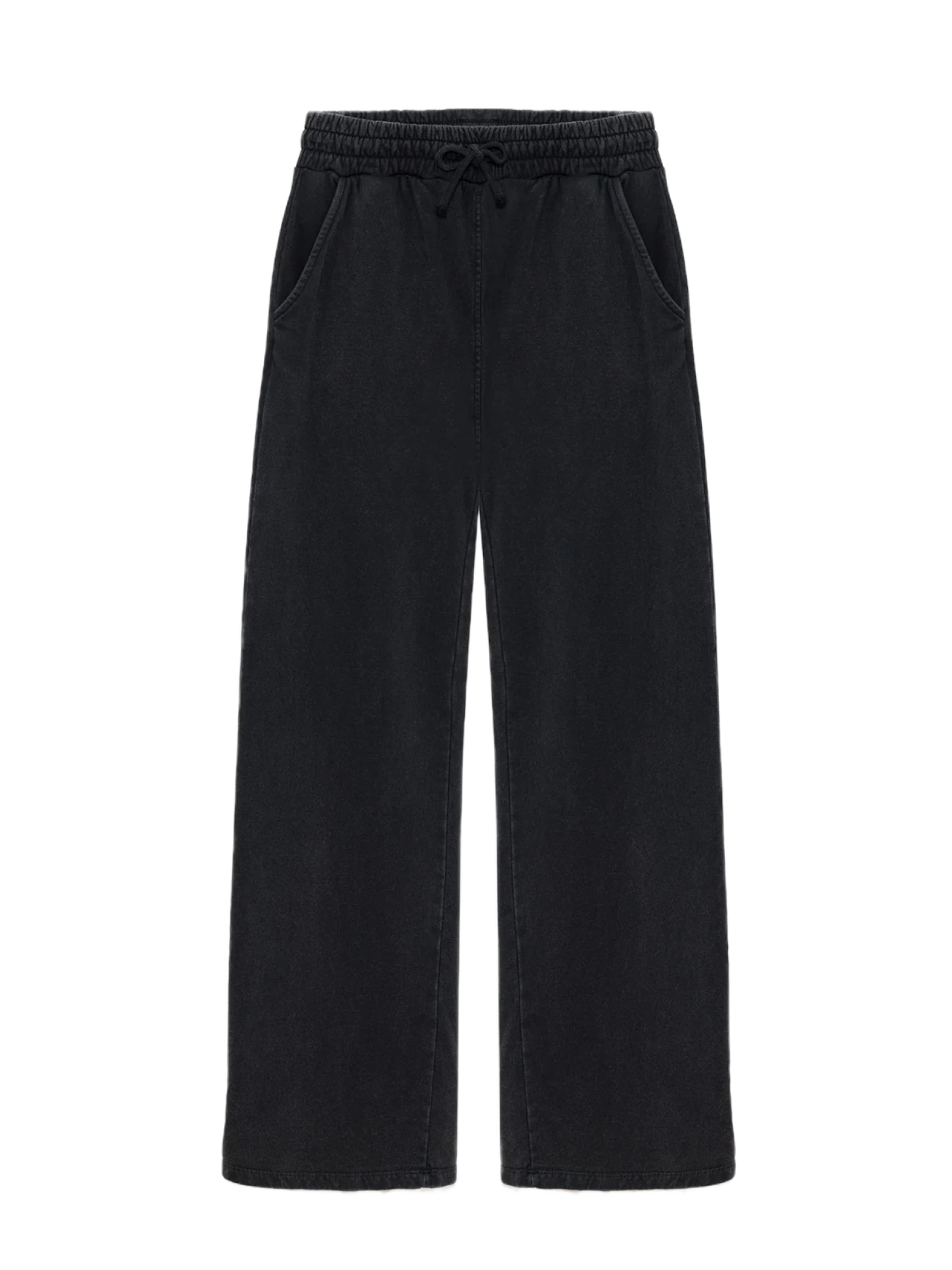 No Matter What Baggy Trousers in Black: front