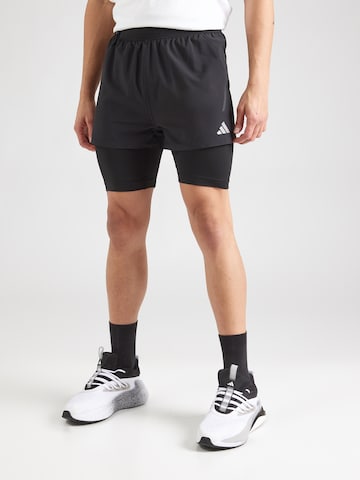 Coupe slim Pantalon de sport 'HIIT' ADIDAS PERFORMANCE en noir : devant