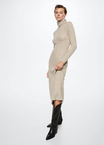 MANGO Strickkleid 'Foldoc' in Beige: predná strana