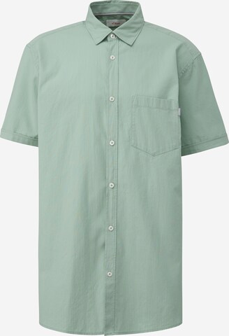 s.Oliver Red Label Big & Tall Regular fit Button Up Shirt in Green: front