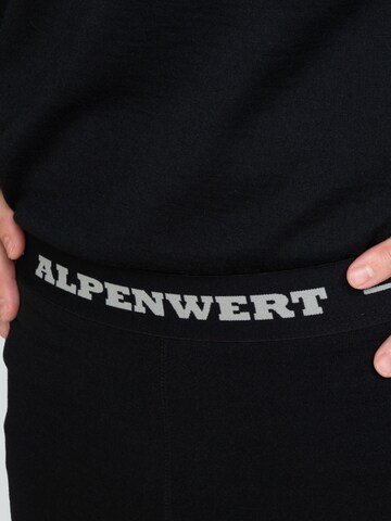 Alpenwert Long Johns 'Lange Unterhose Herren 100% Merino' in Black