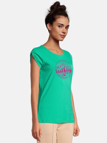 salzhaut Shirt 'BIIKE - CAMPER' in Grün