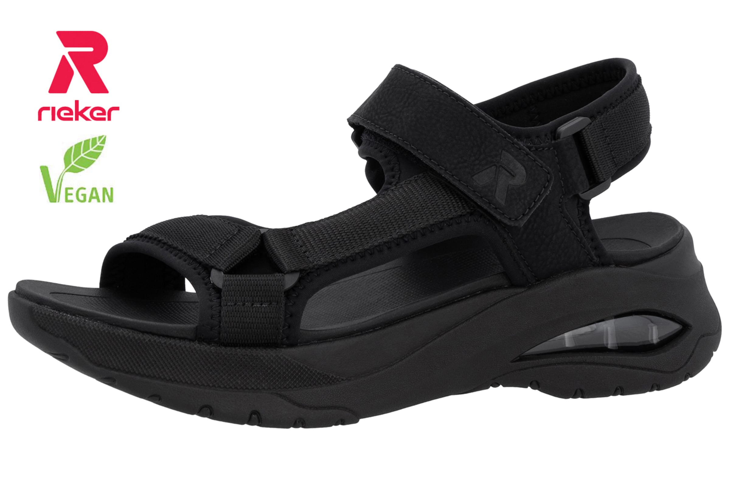Rieker Sport Trekkingsandale in Schwarz: Vorderseite