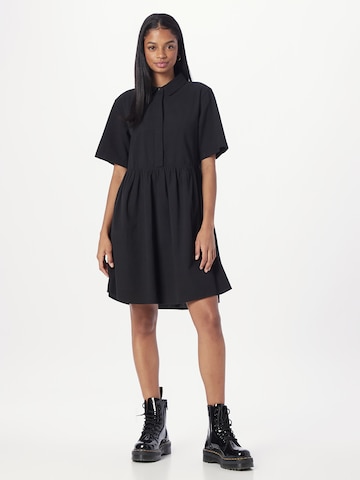KnowledgeCotton Apparel Shirt dress in Black: front
