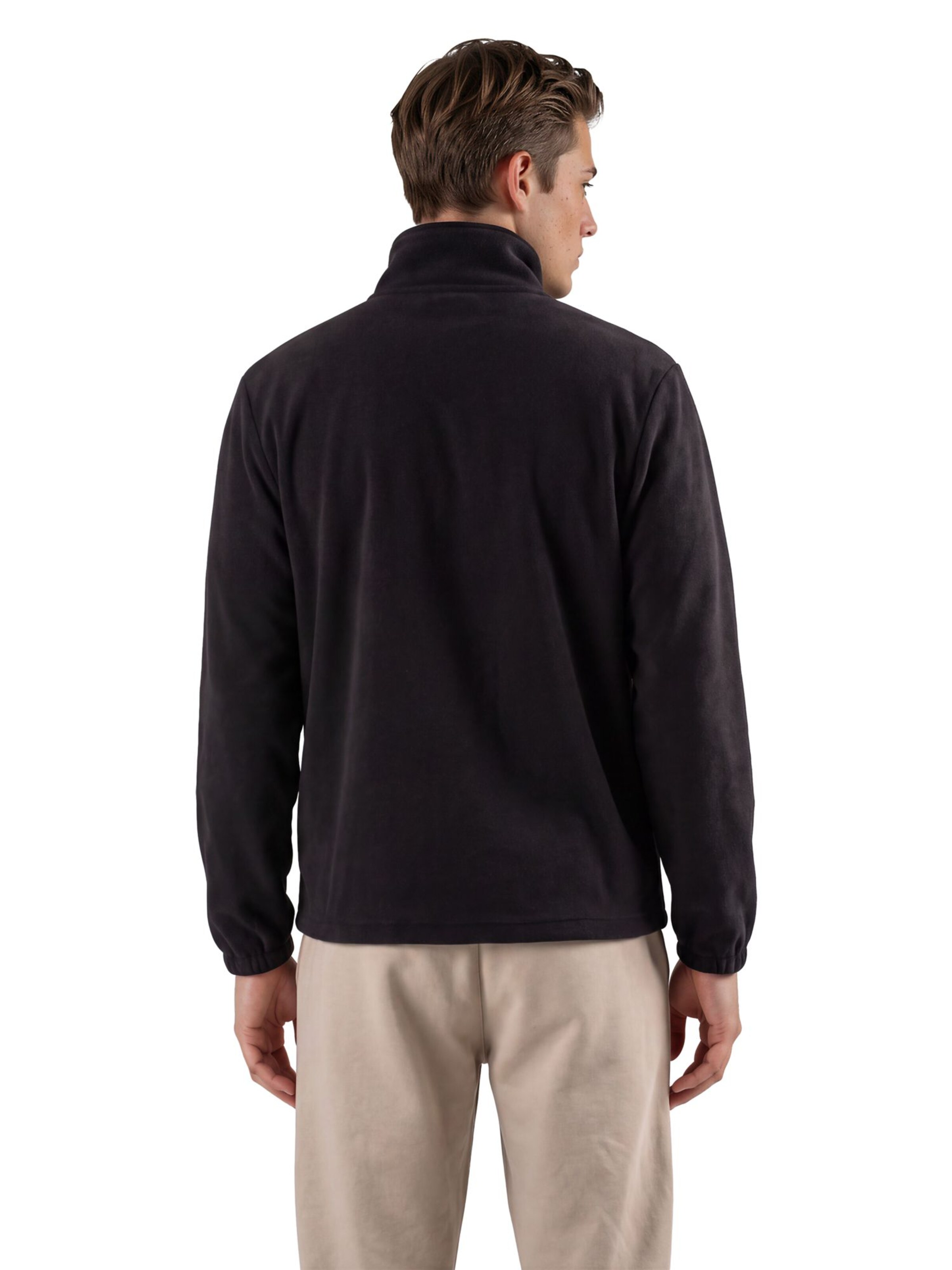 Bruno Banani Fleece jas in Zwart