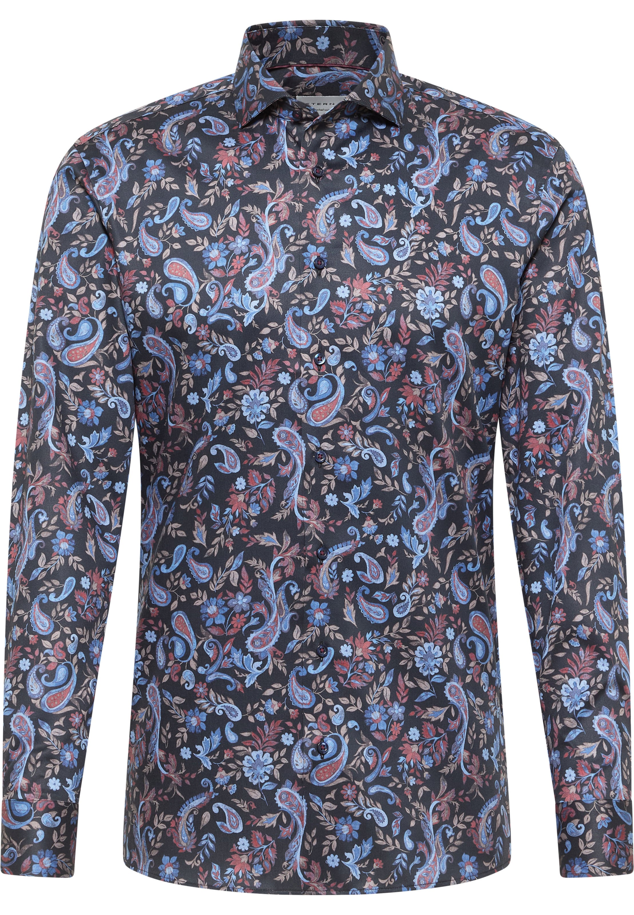 ETERNA Business shirt in Blue / Marine blue / Light orange / Red, Item view