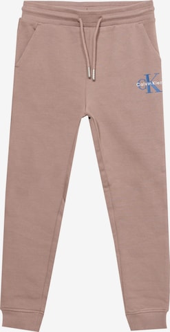 smėlio Calvin Klein Jeans Siaurėjantis Kelnės: priekis