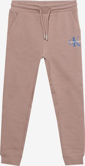 Calvin Klein Jeans Hlače veličine 104 u boja devine dlake (camel) / plava / bijela, Pregled proizvoda