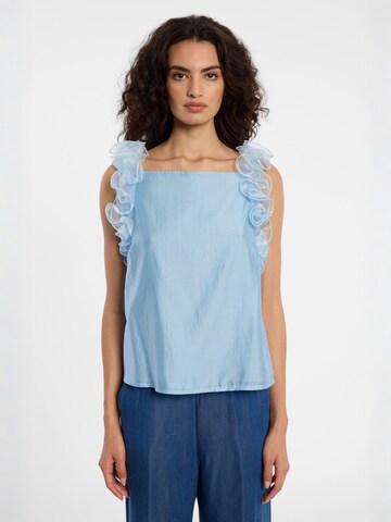 Ana Alcazar Top 'Drina' in Blau: Vorderseite