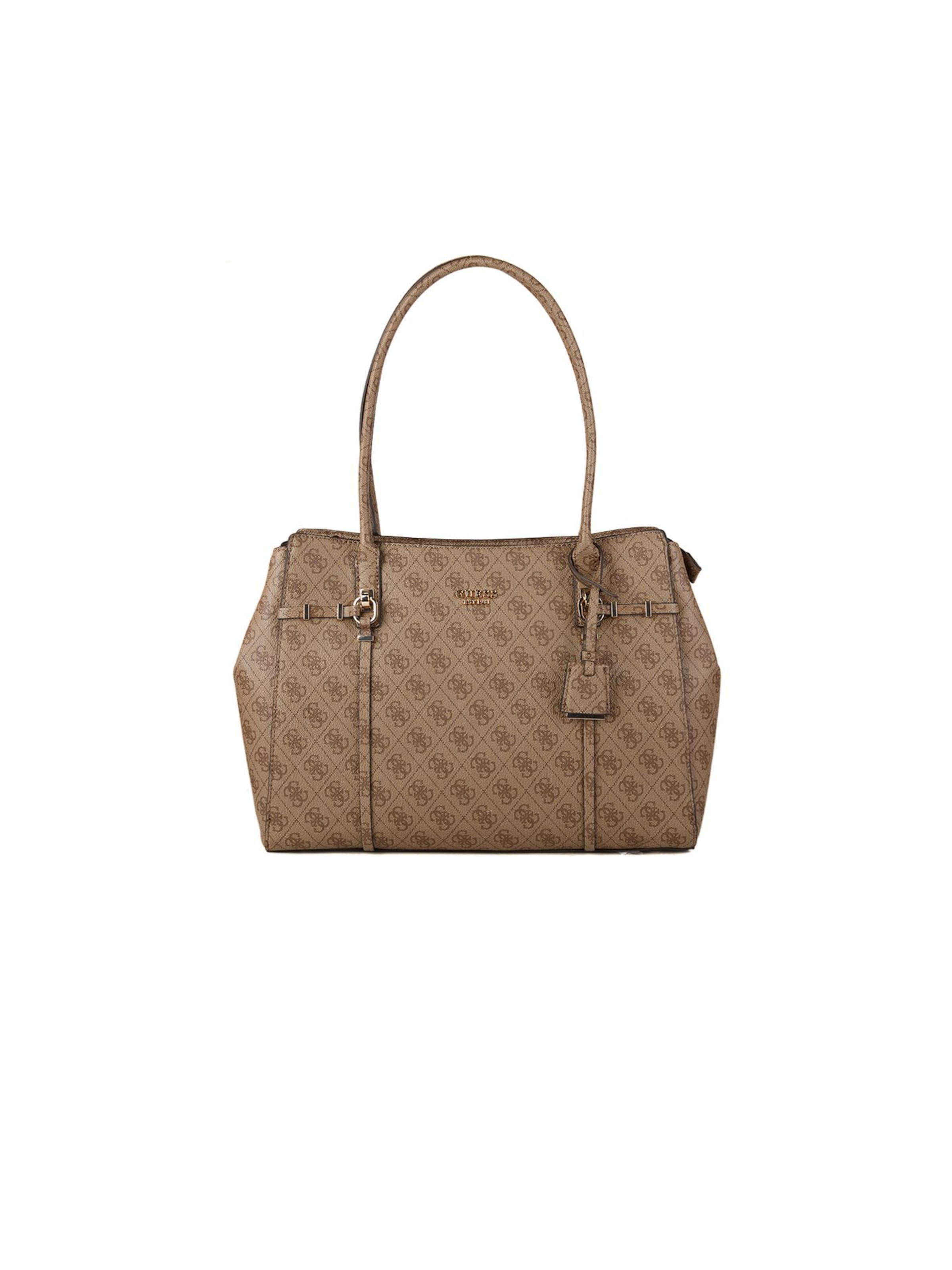 GUESS Schultertasche 'Leona'‌‌‌‌ in Braun: Vorderseite